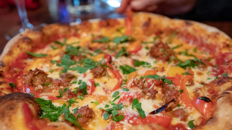 Artisan sausage pizza