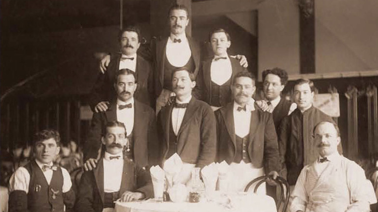 An old photo of Fior D'Italia's staff