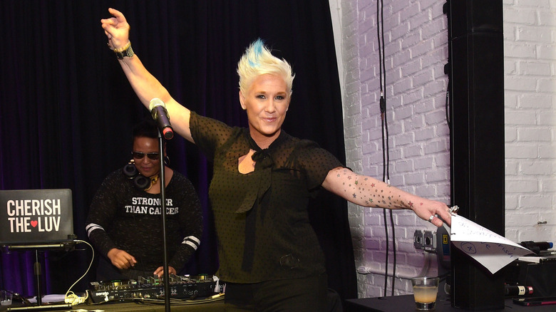 Anne Burrell dancing to a DJ