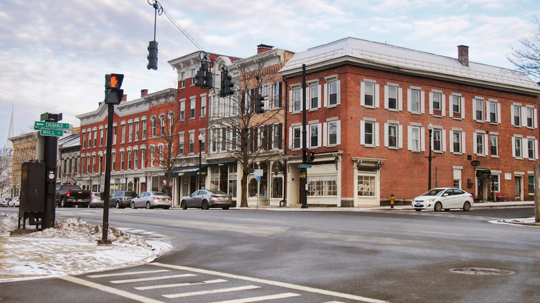 Downtown Cazenovia, New York brick buildings