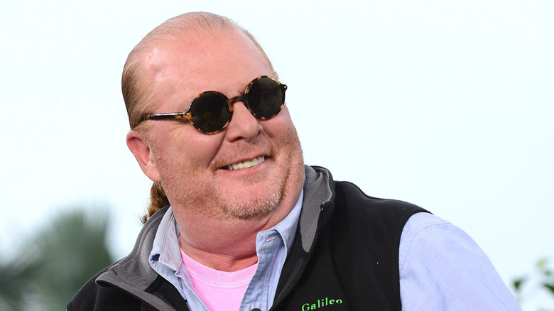 Mario Batali in sunglasses smiling