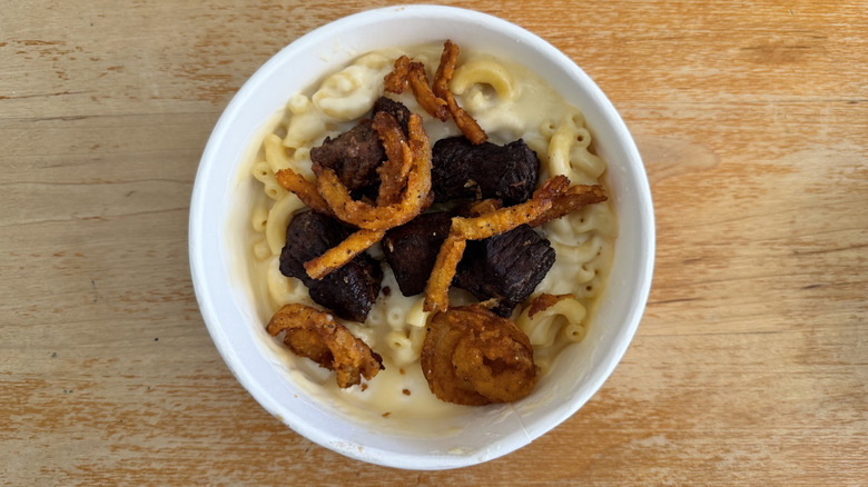 Arby's Steak 'n Mac Bowl on wooden table
