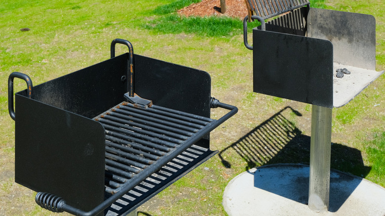 two public charcoal grills