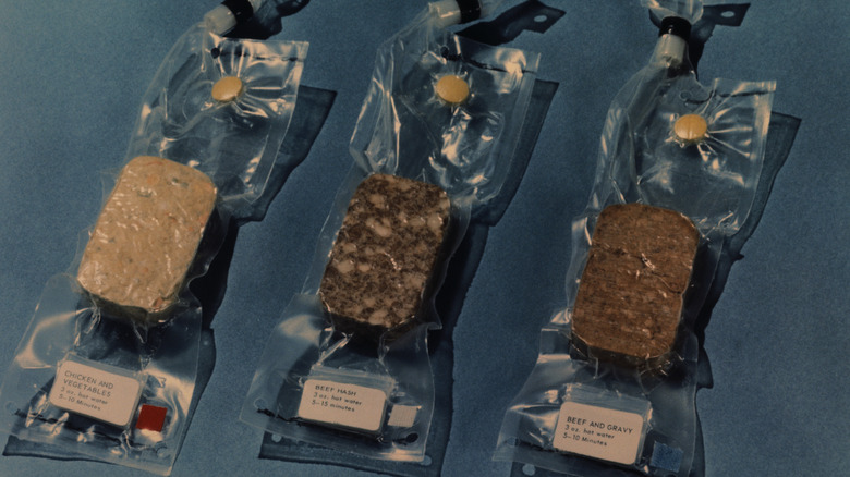 Freeze-dried foods from the Apollo 11 mission.