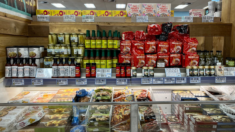 Frozen and non-frozen goods on display at Trader Joe's