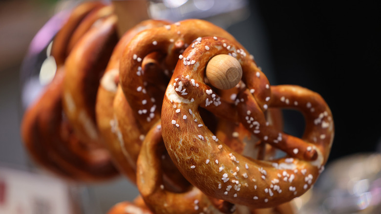 Baked pretzels with salt