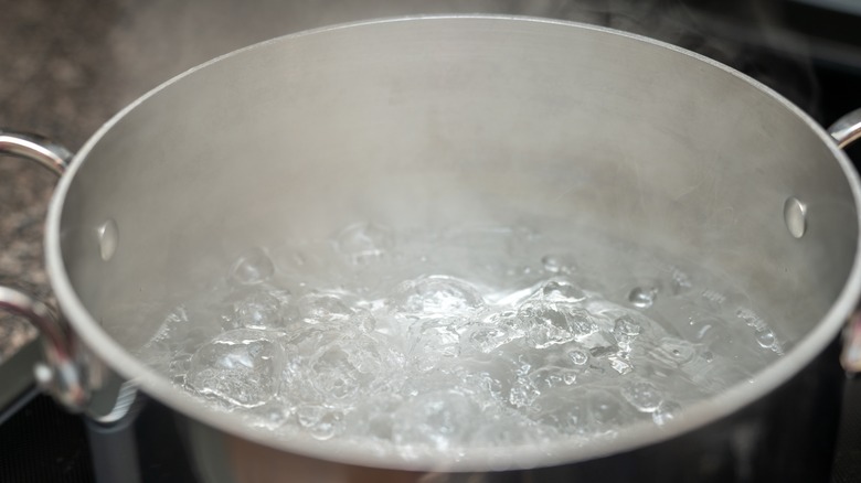 Pan of boiling water