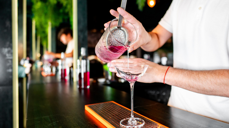 bartender making martini
