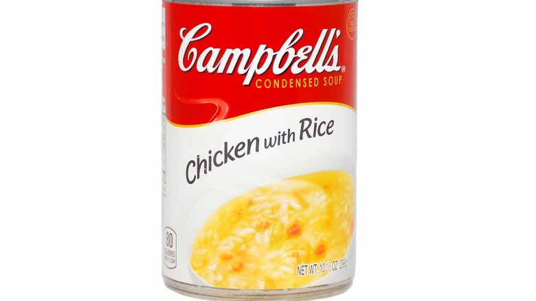 Can of Campbell's Chicken with Rice soup