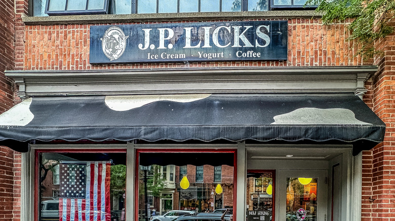 J.P. Licks storefront logo and window