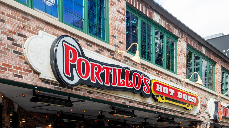 Close-up of Portillo's logo