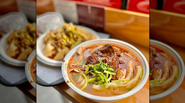 Xi'an Famous Foods bowl and plate of food