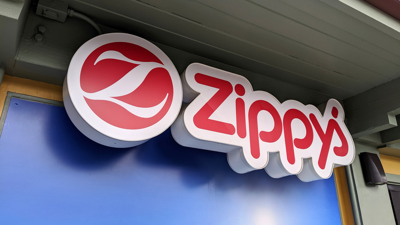 Close-up of Zippy's logo