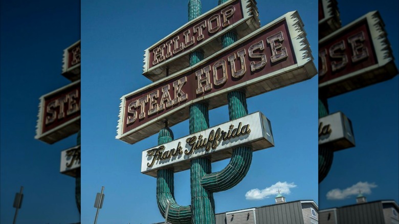 Hilltop Steak House cactus sign