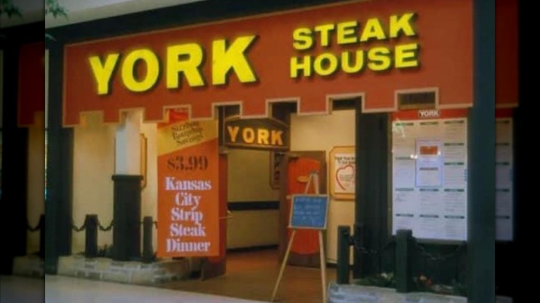 old photo of ​York Steak House exterior