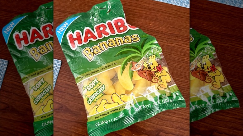 Bag of Haribo Banana gummy candy