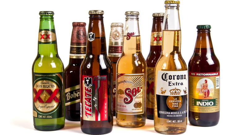 A selection of Mexican beers