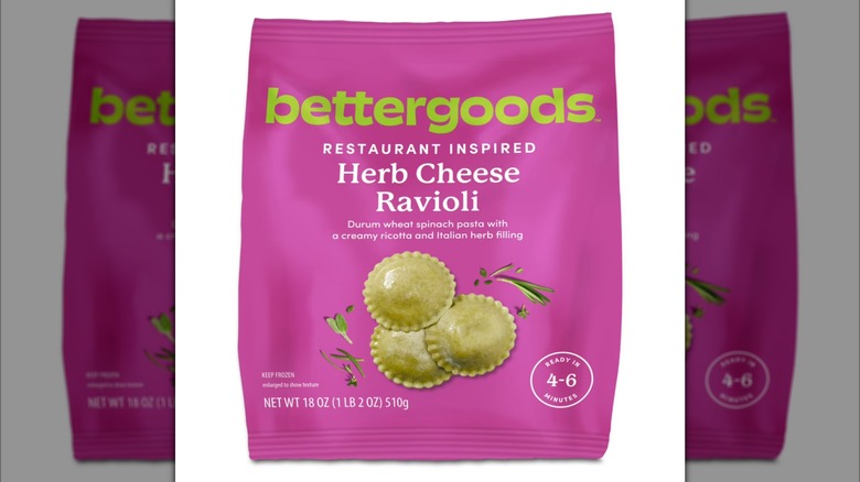Bettergoods Restaurant Inspired Herb Cheese Ravioli in front of white background