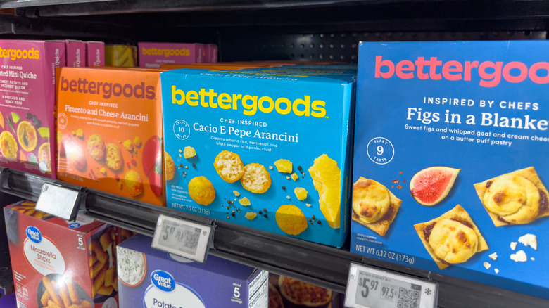 A rack of bettergoods products at Walmart