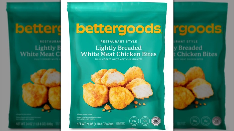 Bettergood Lightly Breaded White Meat Chicken Bites in front of white background