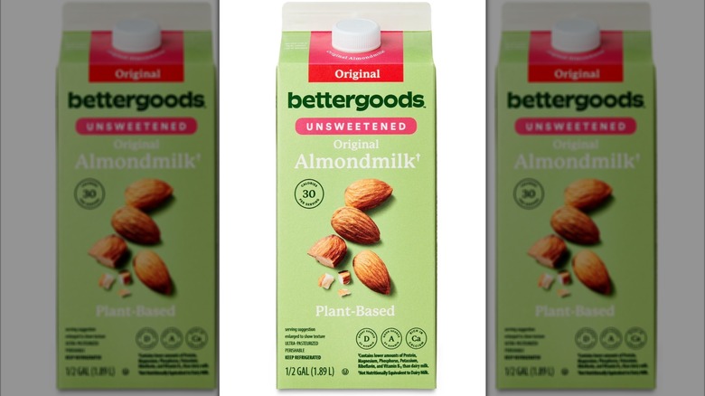 Bettergoods Unsweetened Almondmilk carton in front of white background