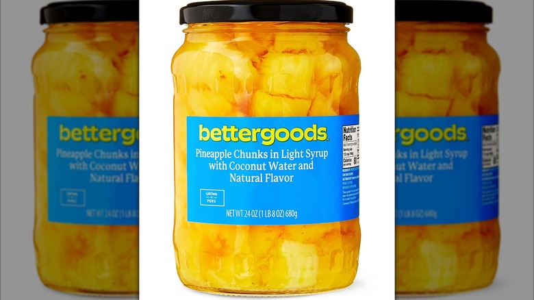 Bettergoods Pineapple Chunks in Light Syrup with Coconut Water and Natural Flavor in front of white background