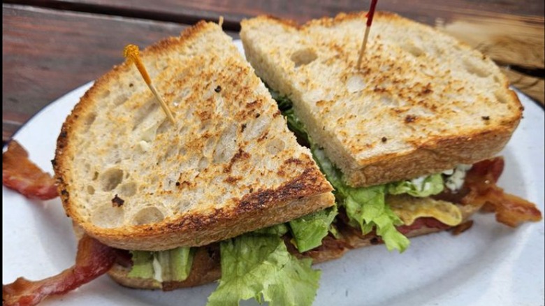 Leven Deli BLT on a white plate