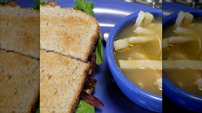 Sandwich Bowl BLT with chicken noodle soup