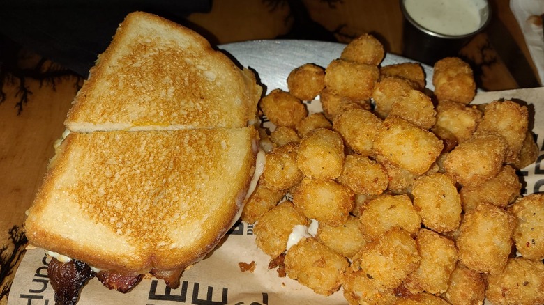 The Mule BCLT with tater tots on paper