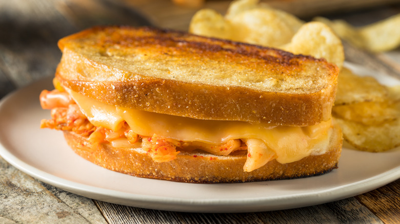grilled cheese sandwich with kimchi