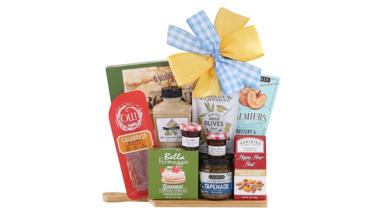 a front view of a variety of small boxes and jars of food
