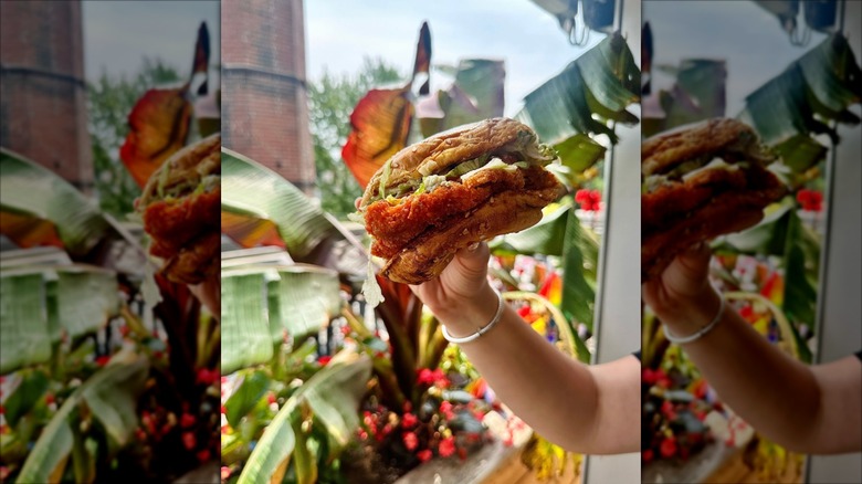 Chicken sandwich from Cluck Norris Chicken at Budd Dairy Food Hall in Columbus, OH