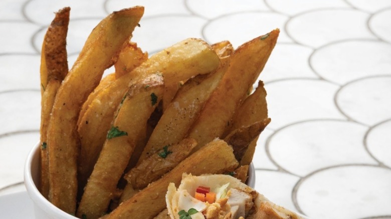 Container of French fries from Manhattan Project Beer Co.