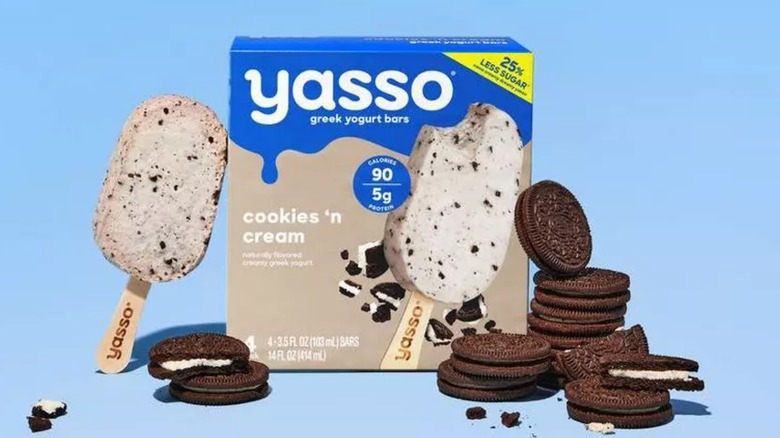 Box of Yasso Frozen Greek Yogurt Cookies 'n Cream Bars