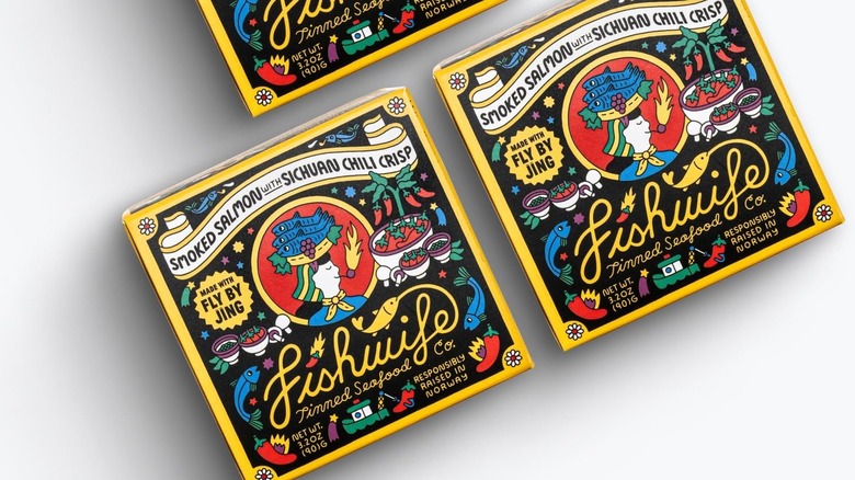 Boxes of Fishwife Smoked Salmon with Sichuan Chili Crisp