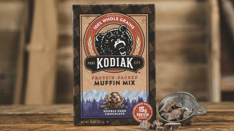 Box of Double Dark Chocolate Kodiak Protein-Packed Muffin Mix