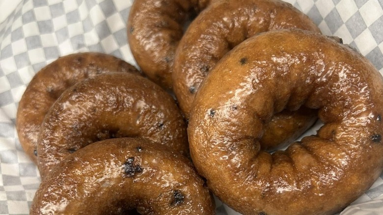 Homemade blueberry donuts at Peppertown Restaurant