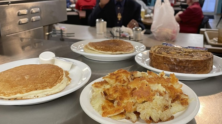 Various breakfast dishes including pancakes and French Toast at  Nite Hawkes Cafe