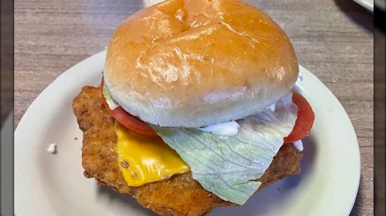 Pork Tenderloin Sandwich on plate at The Lemon Drop restaurant
