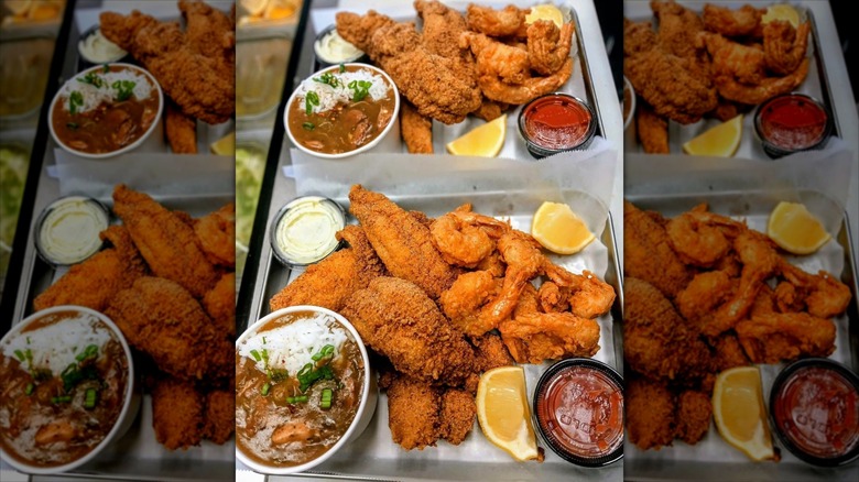 Fried catfish and shrimp plates at Styr Kurbside Kitchen