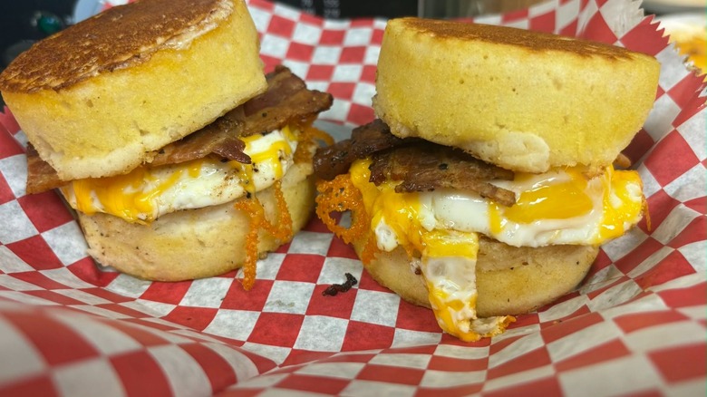 Breakfast Sliders with egg and bacon at Lil Black Bear Cafe
