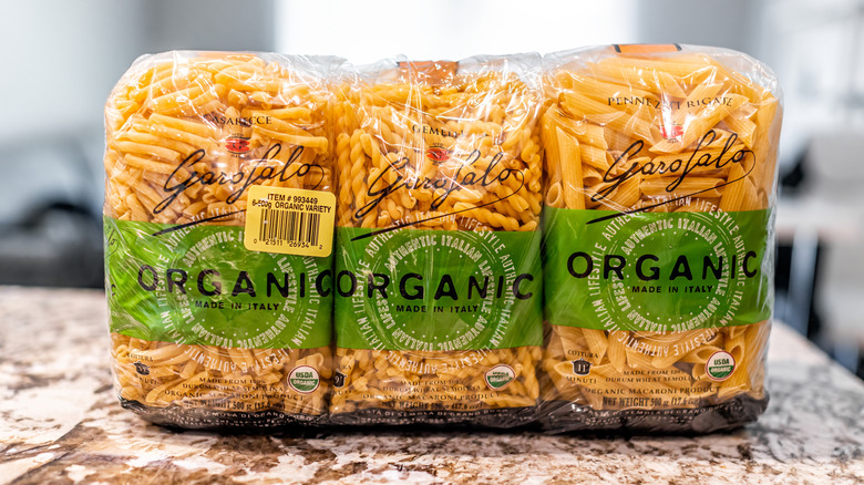 Garofalo Organic pasta on the counter