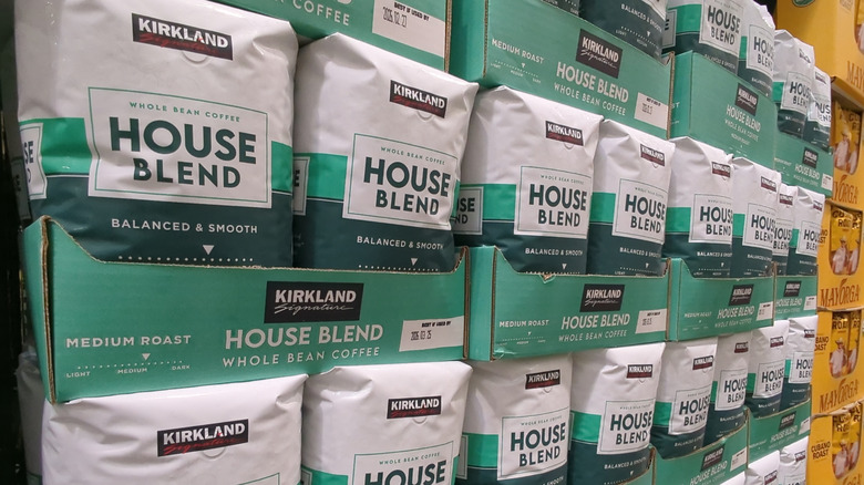 Kirkland Signature House Blend coffee displayed at Costco
