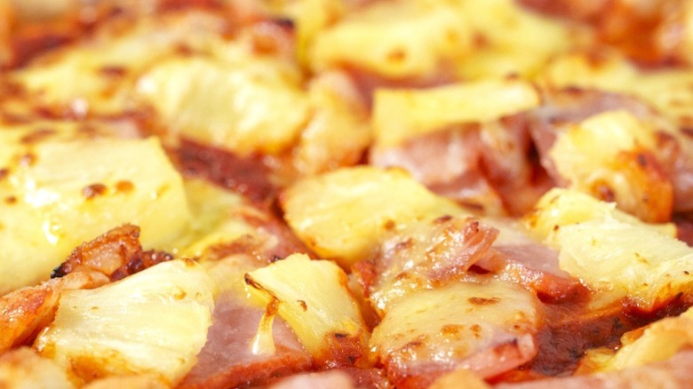 ham, pineapple, and melted cheese