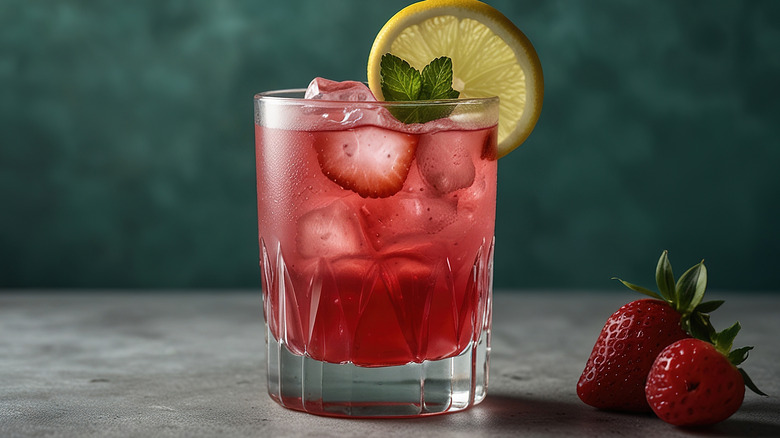 Strawberry lemonade cocktail