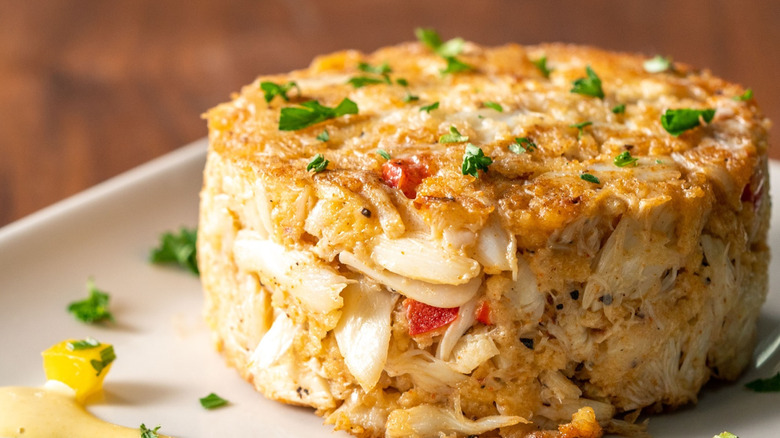 The crab cake from Stoney River Steakhouse and Grill