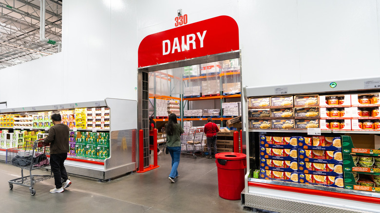 Walk In Dairy Cooler Refrigerator Section At Costco Wholesale Warehouse