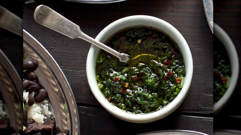 The chimichurri sauce from Fogo de Chão
