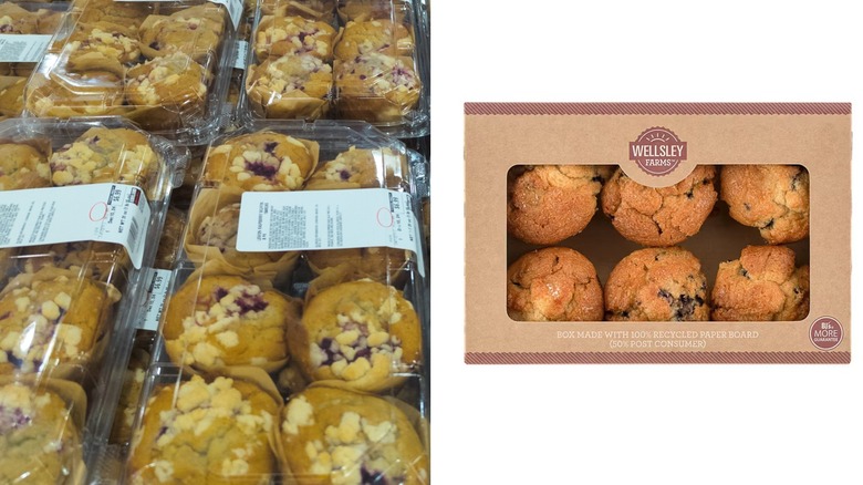 Kirkland Signature muffins and Wellsley Farms muffins side by side