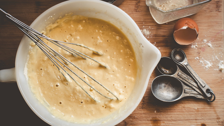 pancake batter in a bowl